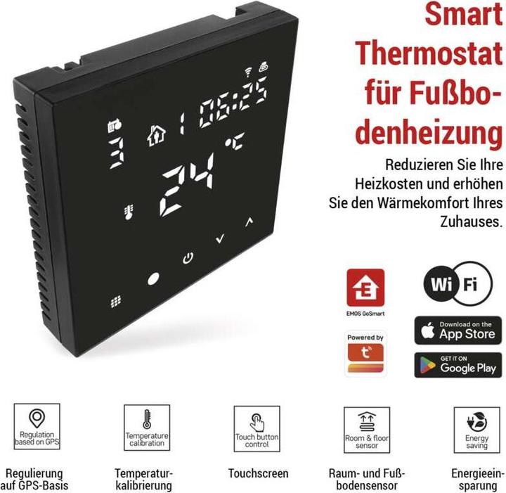 Actual product image Emos GoSmart Fussbodenheizung-Thermostat P56201BUF mit WiFi, programmierbar, verkabelt