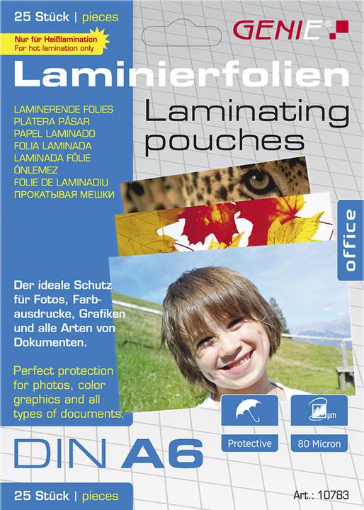 Produktbild Genie Laminierfolien DIN (A6, 25 Stück, 2000 µm)
