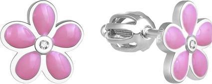 Beneto Silver earrings with flowers AGUP1539S-2 (L)