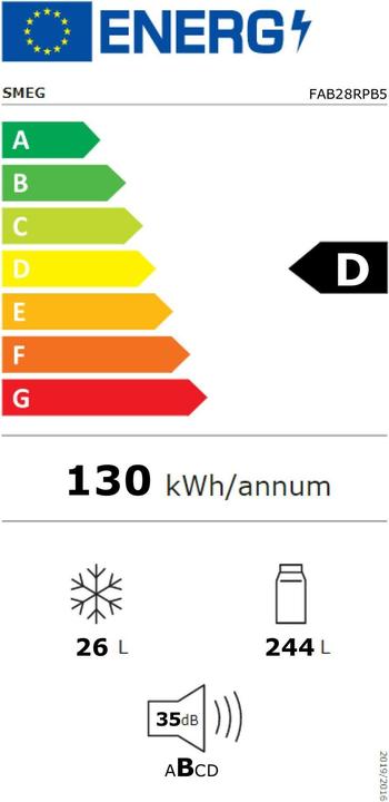 Energie-Label Smeg FAB28RPB5 (270 l)