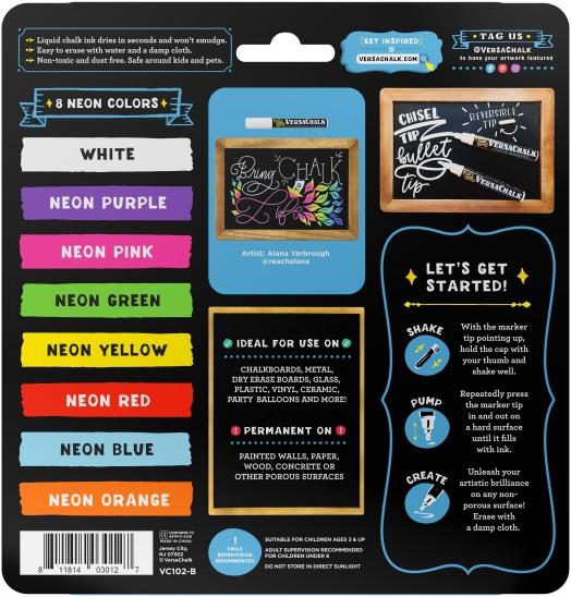 Actual product image VersaChalk - Neon liquid chalk marker set of 8 with 5 mm tip (Multicoloured, 5 mm, 8 x)