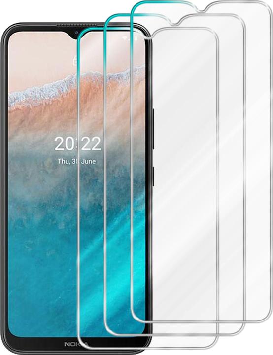Actual product image Cadorabo Tempered Glass for Nokia C21 Plus Fullcover 3x Pack (3 Piece, Nokia C21)