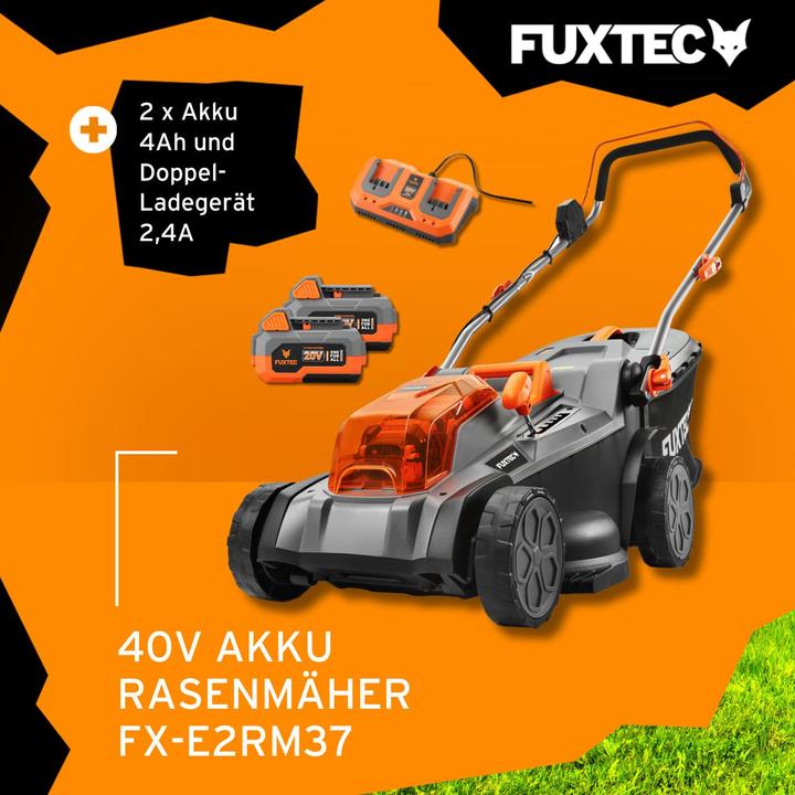 Immagine prodotto Fuxtec Tagliaerba a batteria da 40V FX-E2RM37SET (Batteria ricaricabile)