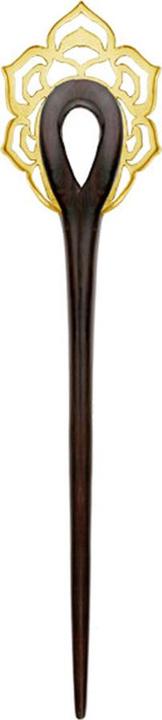 Actual product image Star Piercing Haarnadel Mandala Pik vergoldet aus Narra Holz