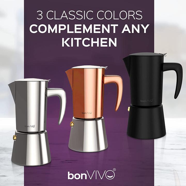 Produktbild BonVivo Espressokocher, Schwarz, 6 Tassen, 300 ml