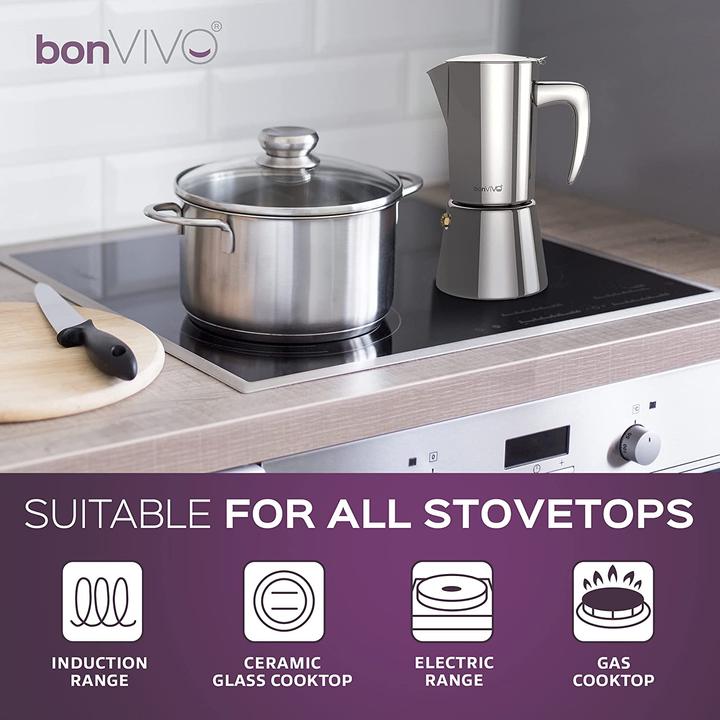 Produktbild BonVivo Espressokocher, Schwarz, 6 Tassen, 300 ml