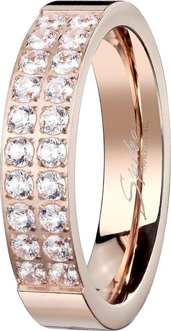 Image du produit Star Piercing Bague en or rose avec vingt cristaux (52, Acier)