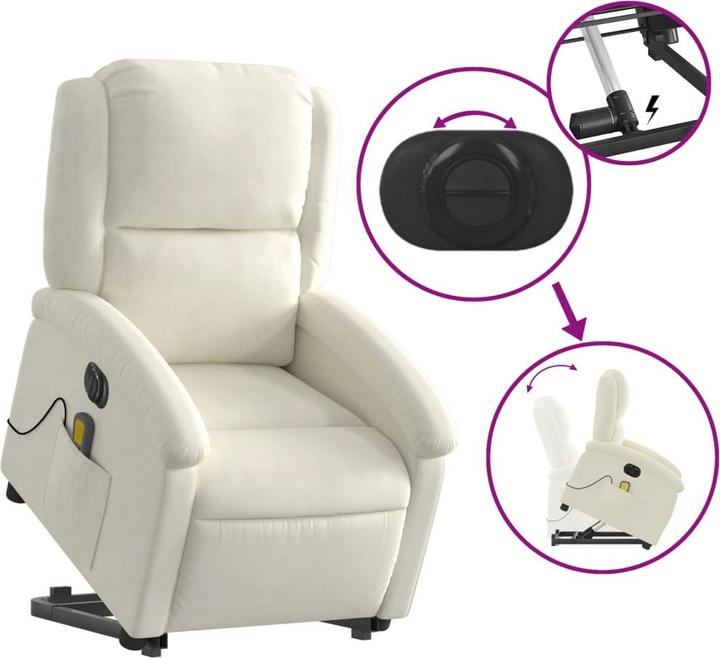 Image du produit VidaXL Fauteuil de massage releveur électrique Velours