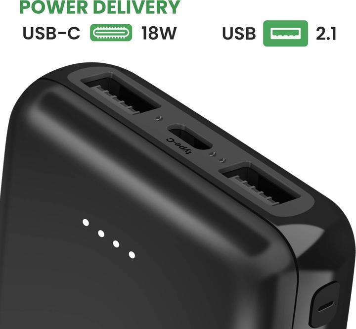 Immagine prodotto Akashi ALTPB10COMPBL 2x porte USB + connettore Micro-USB (10000 mAh)