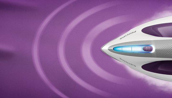Immagine prodotto Philips GC9660/30 stazione stirante a vapore con piastra T-ionicGlide Viola, Bianco (2700 W, 520 g/min)