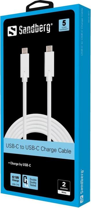 Produktbild Sandberg USB-C Charge Cabel (2 m, USB 2.0, 65 W)