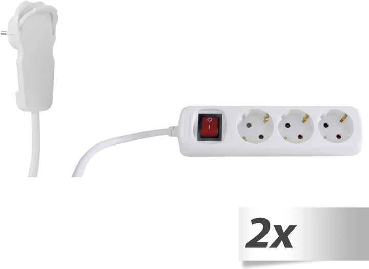 Produktbild REV 2x1 Steckdosenleiste 3-fach 5m + Schalter (3 x, 5 m)