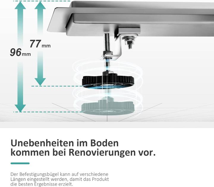 Image du produit Emke Caniveau De Douche En Acier Inoxydable, Siphon Anti-Odeur, Filtre à Cheveux, 800cm (800 mm)