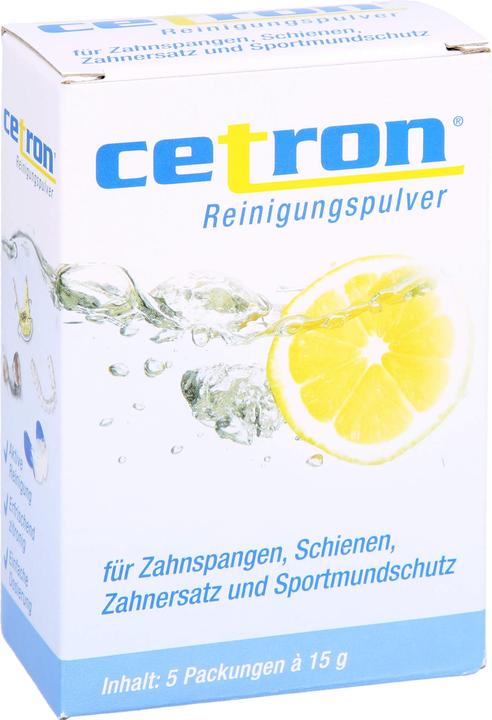 Produktbild Scheu-Dental cetron Reinigungspulver für Zahnspangen, Schienen, Zahnersatz und Sportmundschutz, 5 St. Beutel