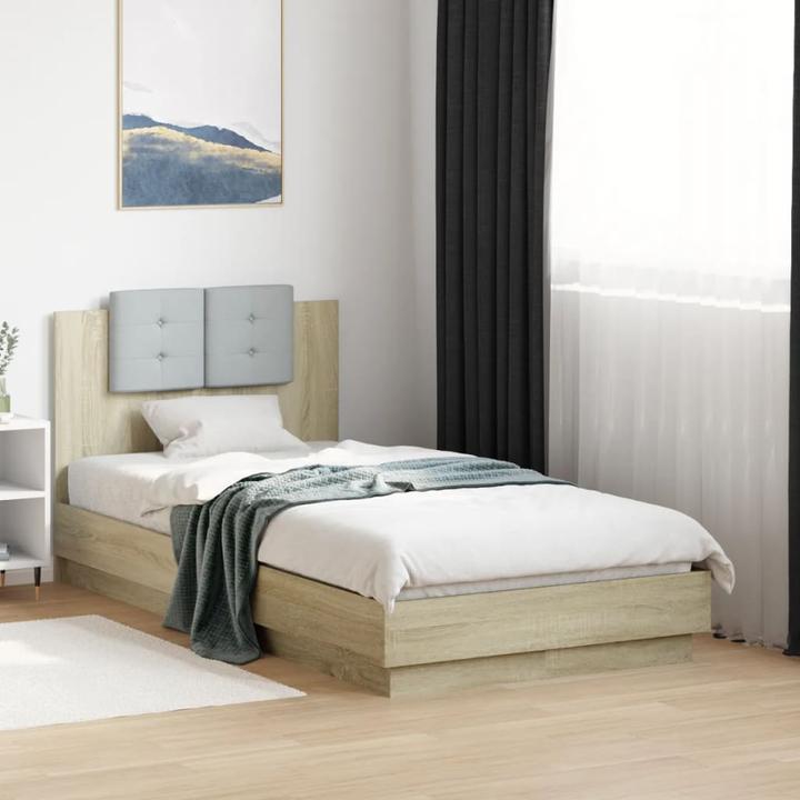 Image du produit VidaXL Cadre de lit avec tête de lit Chêne Sonoma (75 x 190 cm)