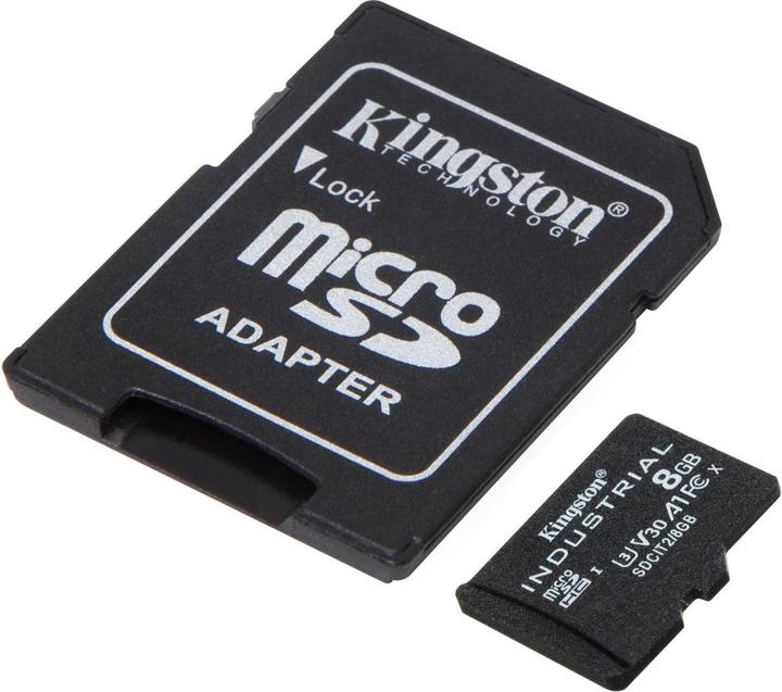Actual product image Kingston microSDHC Industrial pSLC (8 GB, microSDHC, U3, UHS-I)