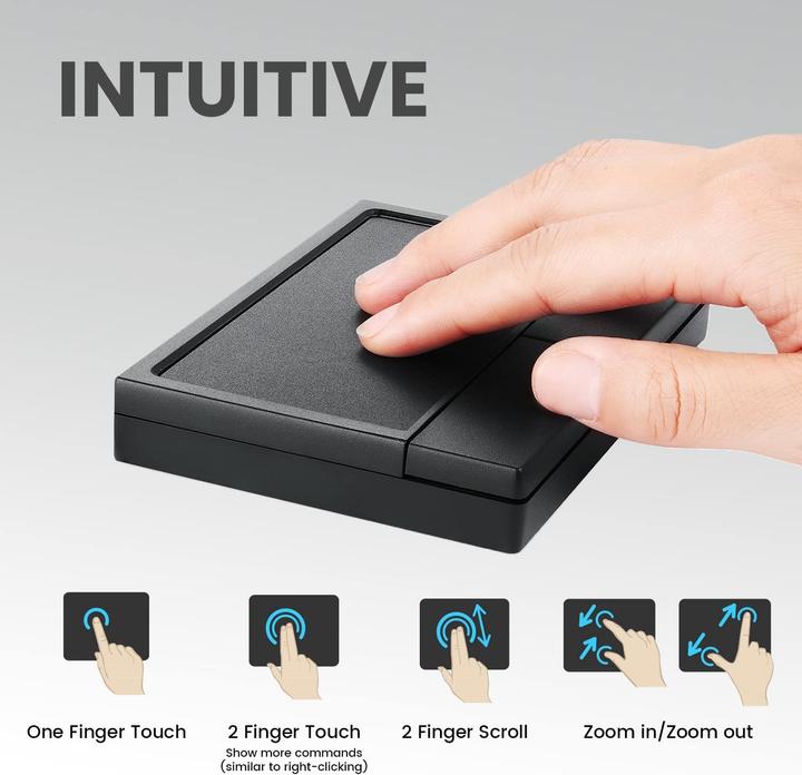 Actual product image Perixx PERIPAD-704, large wireless touchpad, black (DE, Wireless)