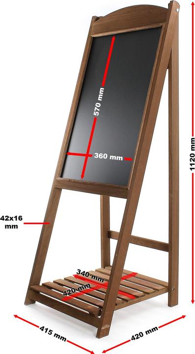 Actual product image Wiltec Toboli customer stopper 42x112cm chalkboard wood stand-up advertising board restaurant