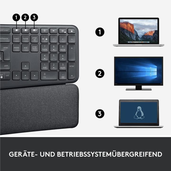 Produktbild Logitech Ergo K860 Split Keyboard for Business (CH, Kabellos)