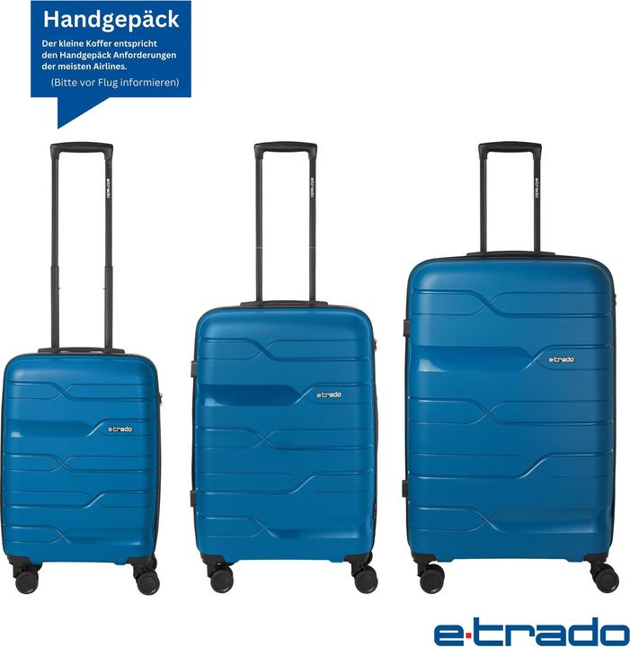 Image du produit e-Trado Valise de voyage Set de 3 valises en PP avec 4 roulettes (M (50 - 90l), L (90 - 115l), XL (à partir de 115l))