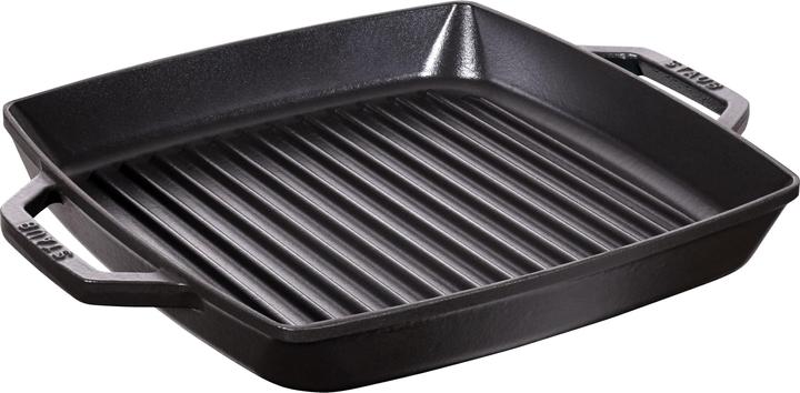 Staub American Grillpfanne quadr., schwarz, 28x28 cm (28 cm, Grillpfanne, Gusseisen)