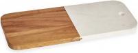 Kinvara Schneidebrett Holz und weisser Marmor 38cm