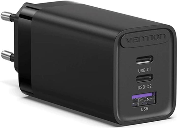 Image du produit Vention Chargeur mural 3 ports USB-A/USB-C - 65W, noir (65 W)