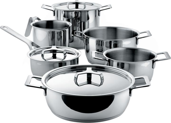 Image du produit Alessi Jeu de casseroles (24 cm, Ensemble de casseroles et de poêles de cuisson, Acier inoxydable)