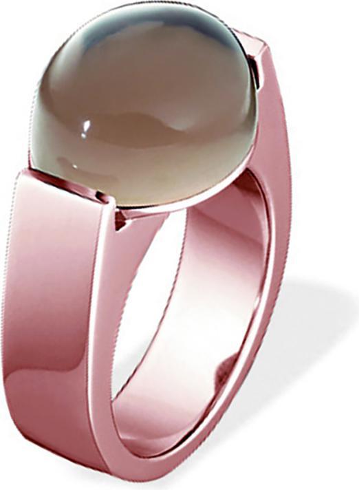 Produktbild Xen Ring mit 15x12 mm grossen Rauchquarz rosèvergoldet (50)