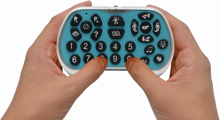 Actual product image Lexibook POWERMAN ADVANCED Talking learning robot, history generator, shoots discs, remote control EN (German)
