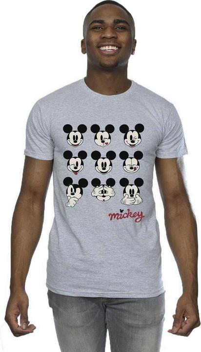 Actual product image Disney Mens Mickey Mouse Many Faces T-Shirt (L)