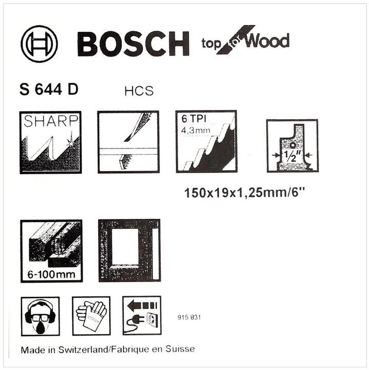 Actual product image Bosch Professional Zubehör Sabre saw blade S 644 D, Top for Wood, pack of 5