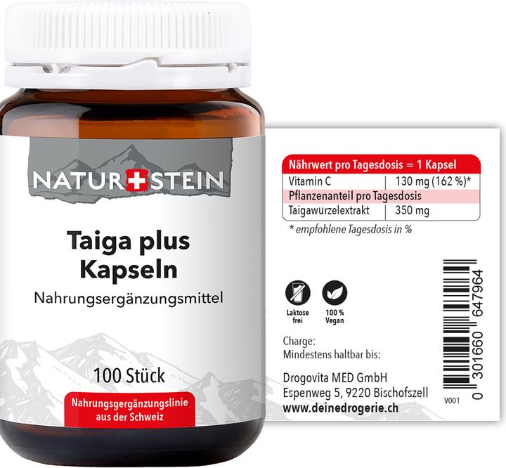 Valori nutrizionali e ingredienti Naturstein Taiga plus caps (100 Pezzo/i, Pillole, 157 g)