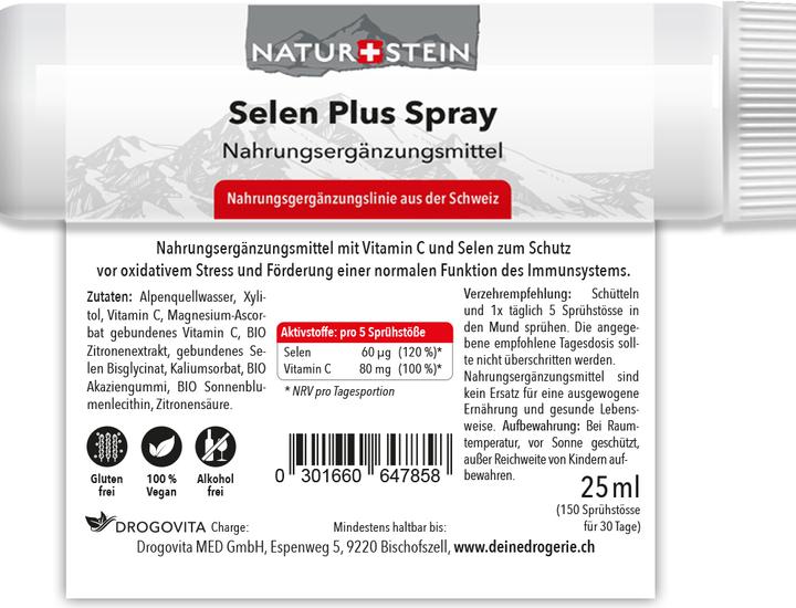 Nährwerte und Zutaten Naturstein Vitamin Spray Selen plus (1 Stück, Spray, 43 g)