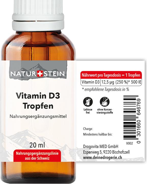 Nährwerte und Zutaten Naturstein D3 (1 Stück, Öl, 63 g)