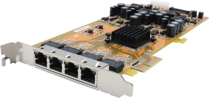 Produktbild Exsys PCI-EXPRESS Quad Ethernet Karte 4xG. 4xGigabit Ports,unterstützt mit PoE (PCI-E x1)