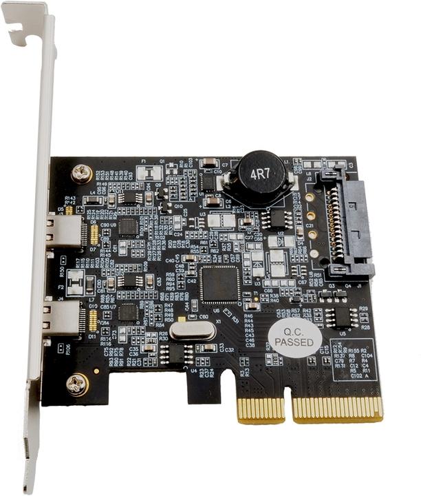 Produktbild Exsys GmbH 2 Port USB 3.2 Gen2 PCIe (x4) Karte mit 2x C™ Anschluss (Asmedia)