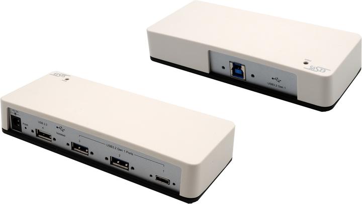 Immagine prodotto Exsys HUB USB 3.2 a 4 porte con alimentazione inclusa. 12V/3 15KV ESD Surge Protection & 3KV Opto (USB-B, 4 Porti)
