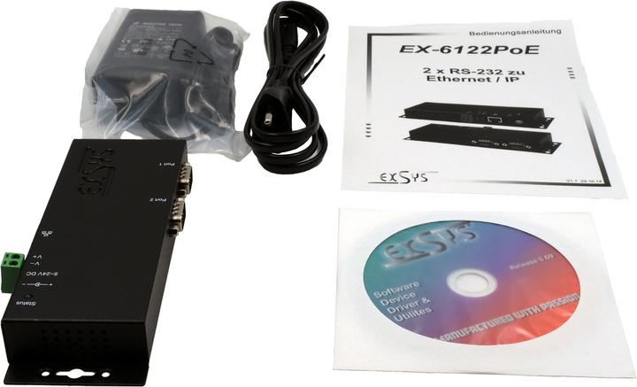 Actual product image Exsys EX-6122PoE Serial Device Server
