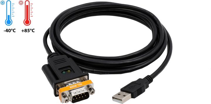 Produktbild Exsys GmbH USB 2.0 zu 1S Seriell RS-232 Port für -40°C bis +85°C (FTDI Chip-Set) (2.50 m)