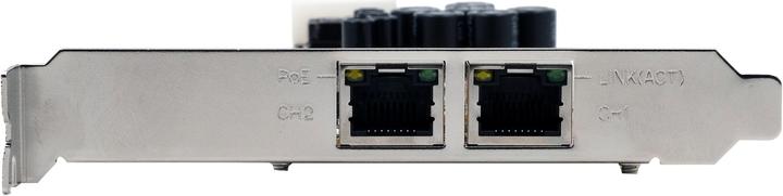Actual product image Exsys PCI-EXPRESS Dual Ethernet Card 2xG. 2xGigabit Ports,LP Bracket,with PoE (RJ45)