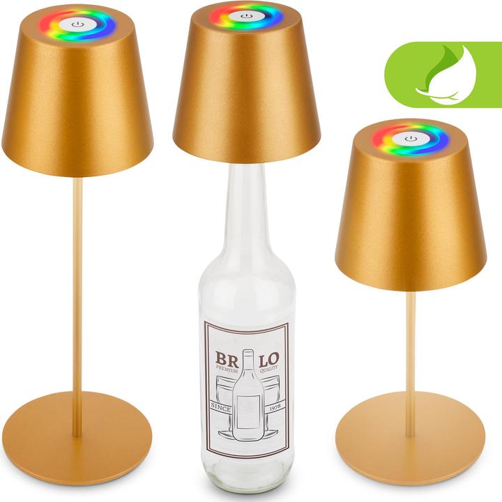 Produktbild Briloner RGB/W Accu table lamp, IP44, 2,5W, gold coloured incl. bottle cap
