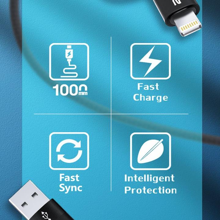 Actual product image Wozinsky WNBAA 4in1 cable 2x USB-C 1x USB-A 1x Lightning 60W 1 m - black (1 m, USB 2.0, 60 W)