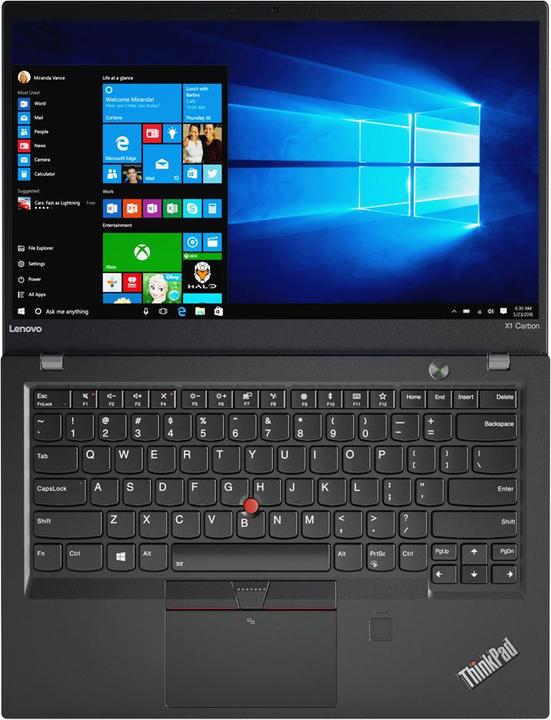 Actual product image Lenovo ThinkPad X1 Carbon 5th Gen 35.5 cm (14"") Ultrabook Intel Core i7-7500U, 16GB DDR, 512GB SSD (14", Intel Core i7-7500U, 16 GB, 512 GB, DE)