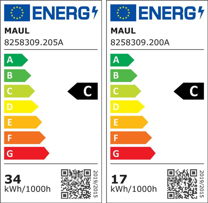 Energie-Label Maul Stehleuchte LED juvis sensor dimmbar (7200 lm)