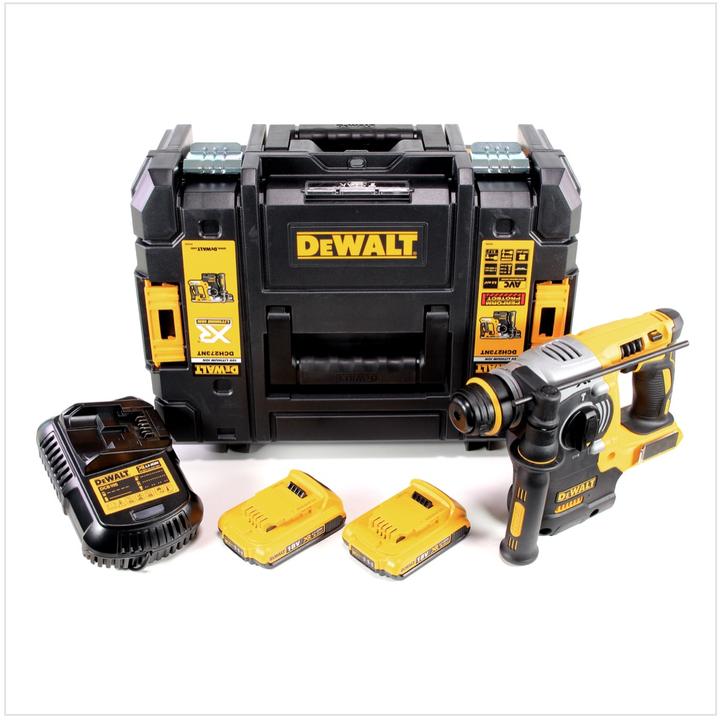 Productafbeelding DeWalt DCH 273 D2 Accu combihamer 18V 2,1J SDS-Plus Brushless + 2x accu 2,0Ah + lader + TSTAK (Oplaadbare batterij)