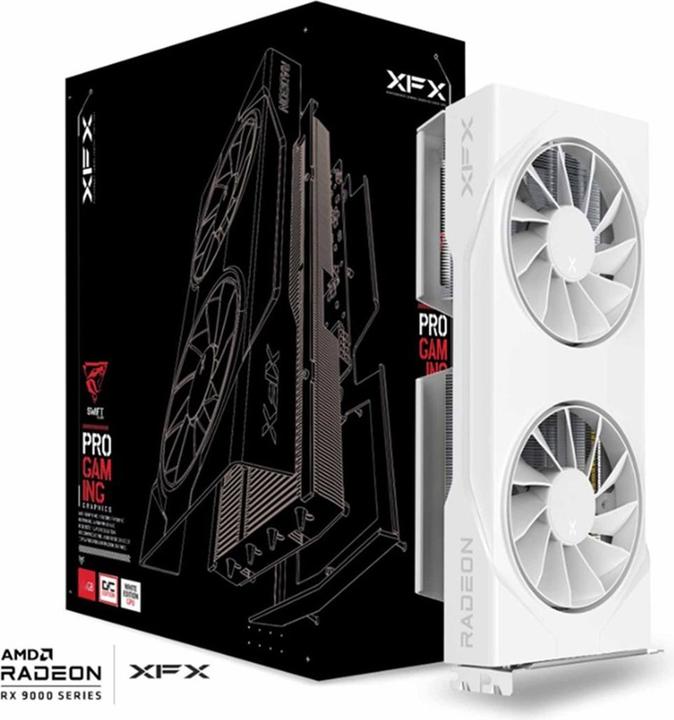 Actual product image XFX Graphics card. Swift RX 9060XT OC White 8GB (8 GB)