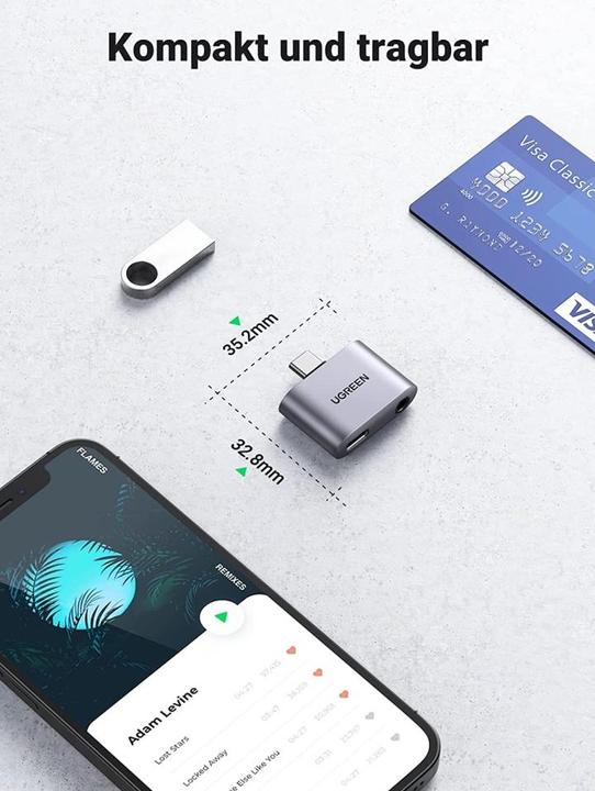Image du produit Ugreen Adaptateur audio USB-C vers 3,5 mm avec puce DAC