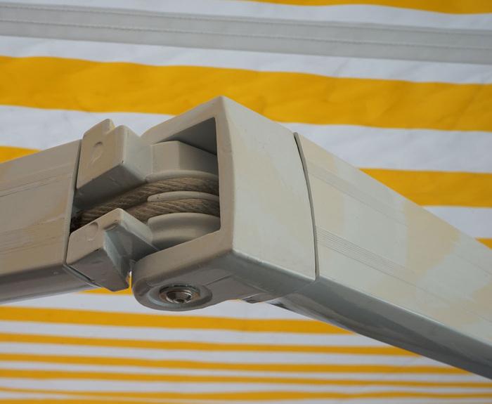 Actual product image Swisshandel24 Aluminium awning, folding arm awning sun protection 3x2.5m polyester, grey-brown (3 m)
