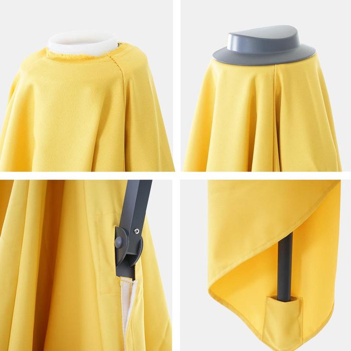 Immagine prodotto Swisshandel24 Ombrello semaforo gastronomico, parasole 3x3m (ø4,24m) Poliestere Alu/Acciaio 23kg - giallo senza (3 m)